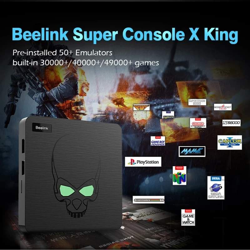 

Новая игровая приставка Beelink, супер консоль X King S922X, Wi-Fi, 6 игровых консолей для SS/PSP/N64/DC, 49000 + игр, Ретро Мини ТВ-приставка