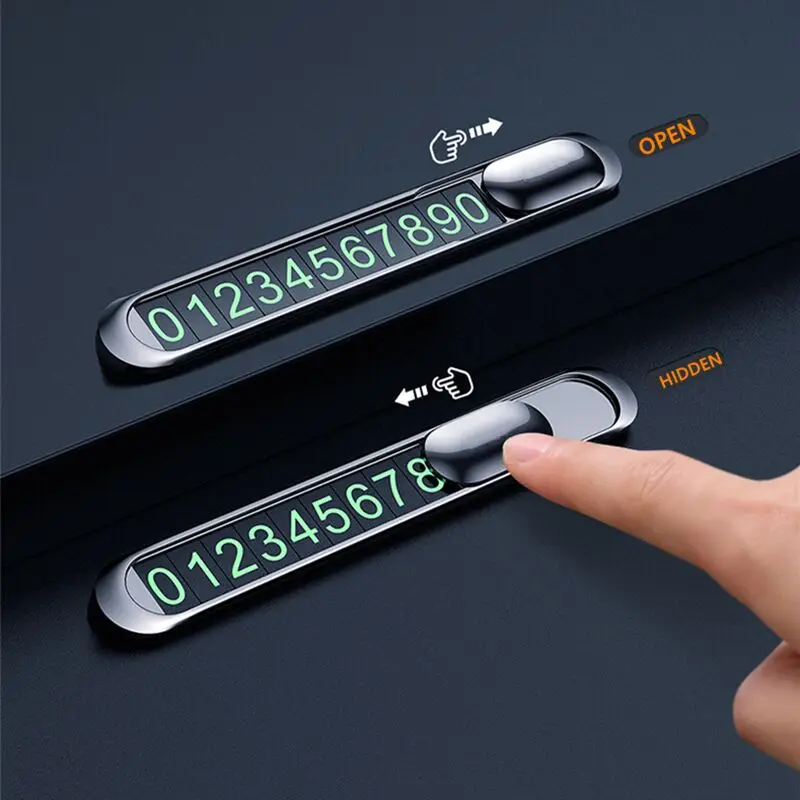 

Metal Luminous Car Parking Card Plate Telephone Number for Land Rover Discovery Sport 3 4 Defender Freelander Evoque Vogue Velar