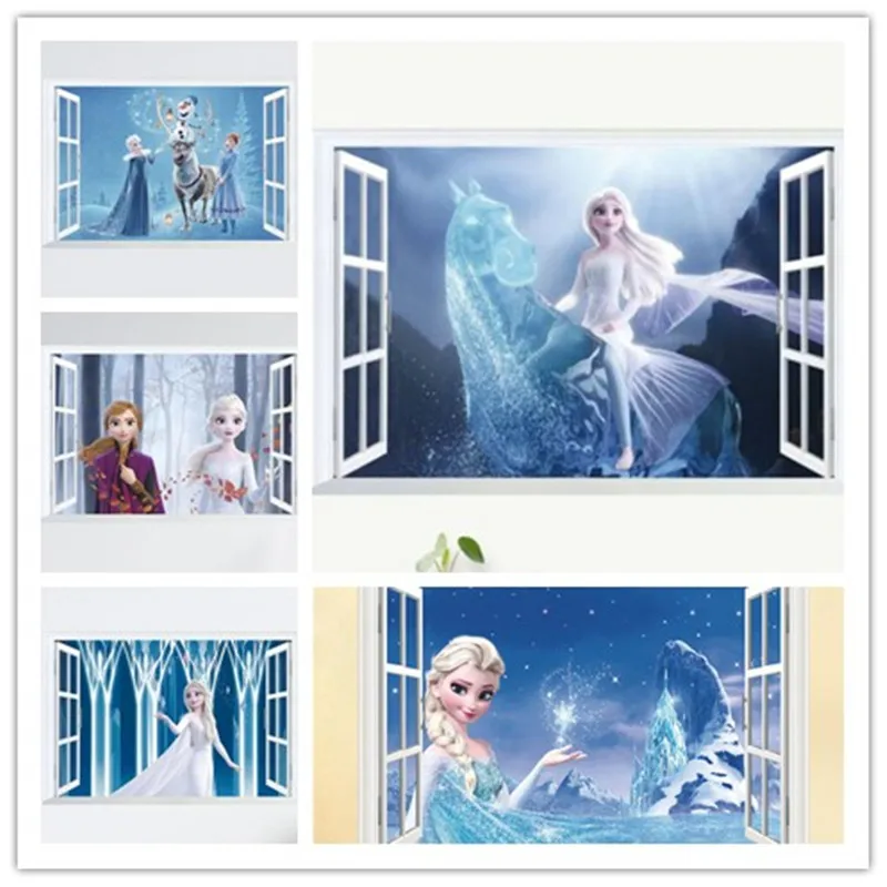 3D Frozen cartoon wall stickers for children’s room, kindergarten bedroom wall decoration movie posters