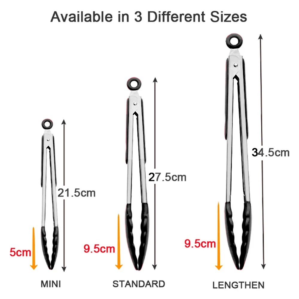 Кухонные силиконовые щипцы для барбекю антипригарный зажим из нержавеющей стали