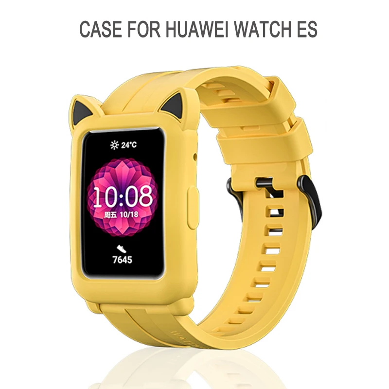 

Soft Case For Honor Watch ES Strap Silicone WATCH ES Cat Earmuffs Case gift watch accessories