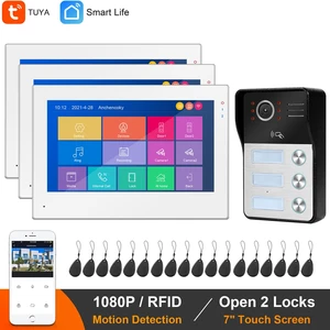 wifi video intercom 1080p video door bell for home display x3 doorbell camera motion sensing notification tuya app remote unlock free global shipping