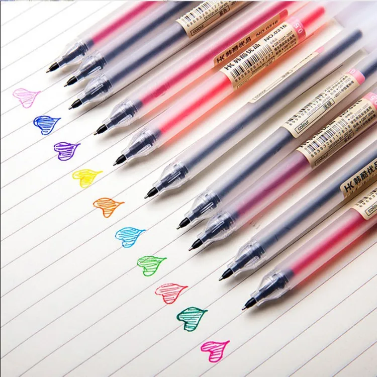 

Kawaii Creative Color Gel Pen 0.5mm Writing Stationery Fashion Style School Office Supplies 12 Pcs/Lot