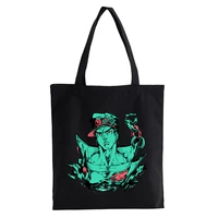 japanese anime jojo bizarre adventure shopping bag manga reusable women canvas tote bags printing eco bag shopper shoulder bags