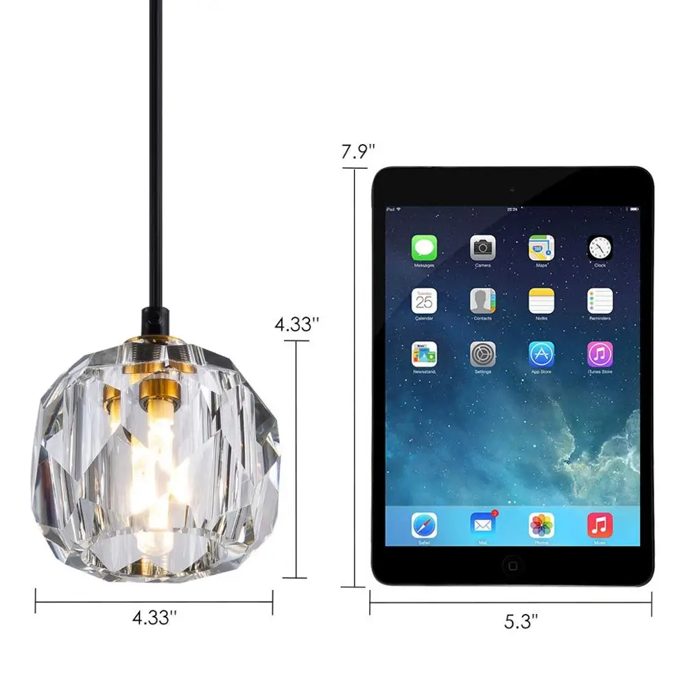 Современный хрустальный подвесной светильник винтажный стеклянный мини в форме