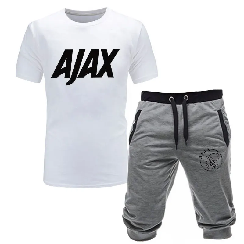 2020 модные футболки ajax забавные мужские + шорты из двух частей с коротким рукавом