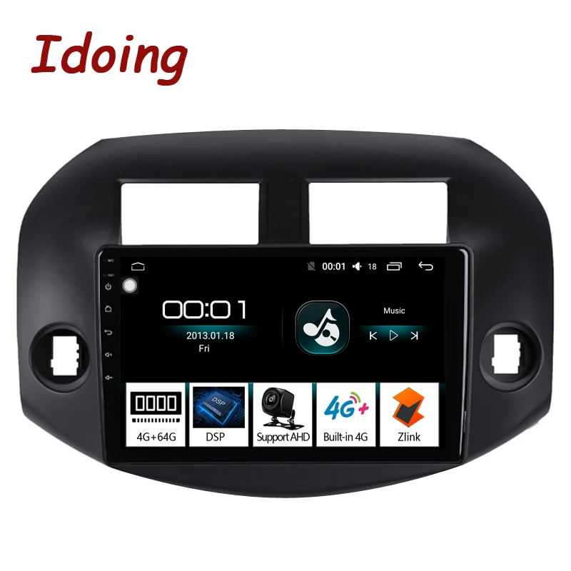 Idoing 10," 4G+ 64G 2.5D ips Восьмиядерный 1 Din автомобильный Радио Android 8,1 мультимедийный плеер подходит для Toyota RAV 4 2007-2011 gps навигация 3g