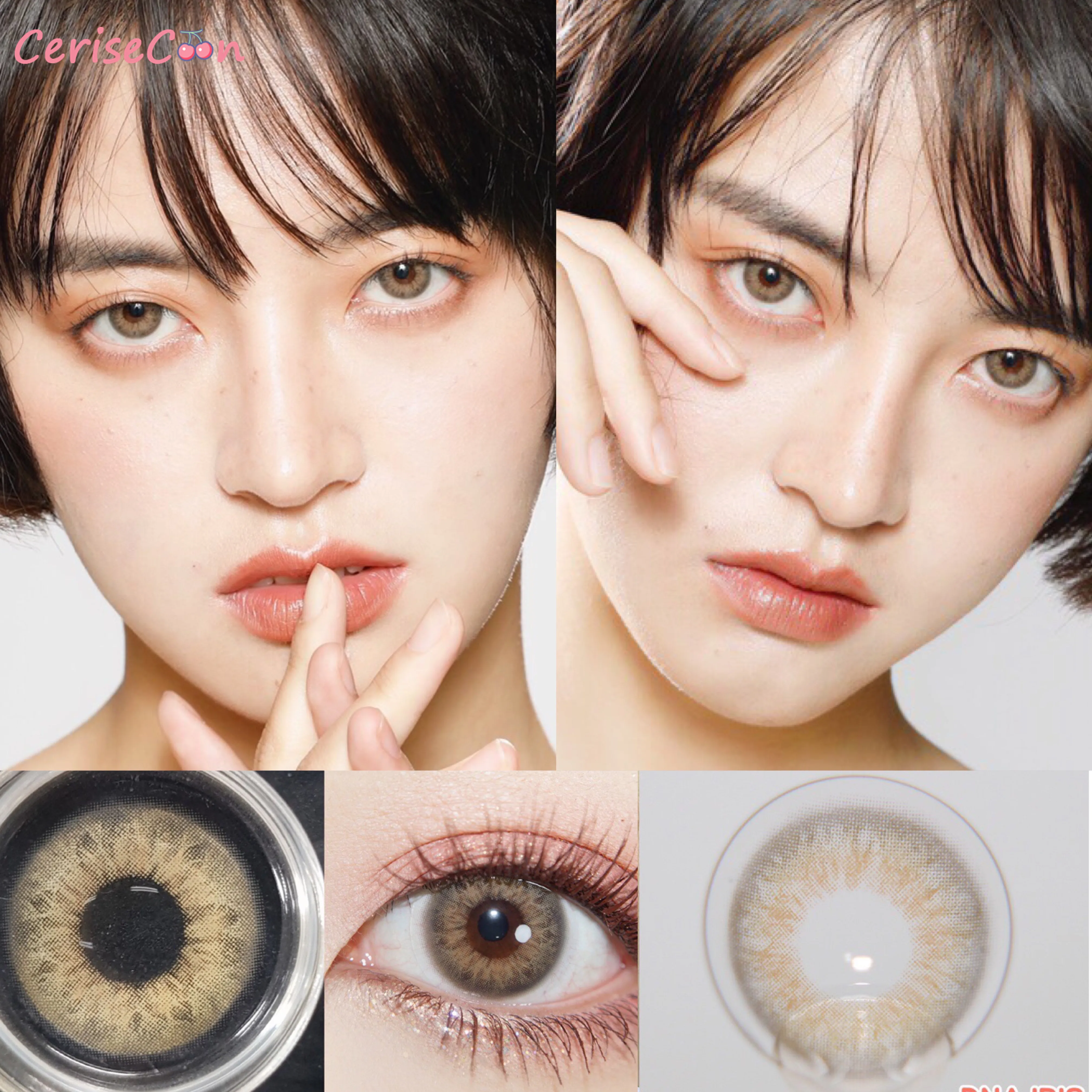 

Коричневые цветные контактные линзы Cerisecon Taylor, косметические маленькие красивые натуральные линзы для глаз при близорукости, диоптрии
