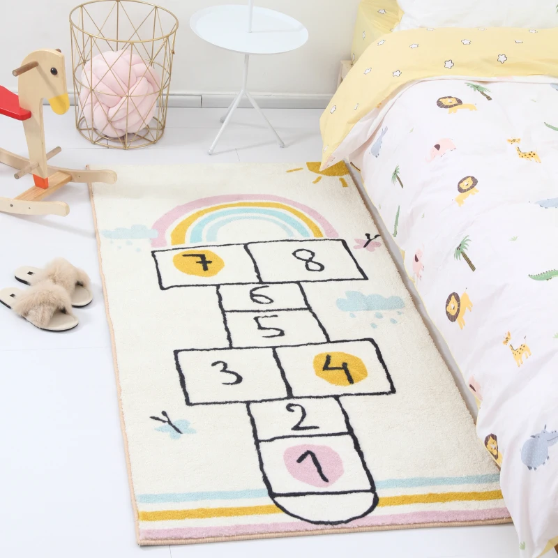 Бархатный скандинавский коврик с мультяшным ягненком для спальни окон и