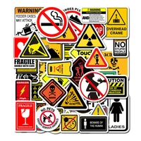 50 psc warning signs toy stickers for car styling bike motorcycle phone laptop travel luggage cool funny jdm decal