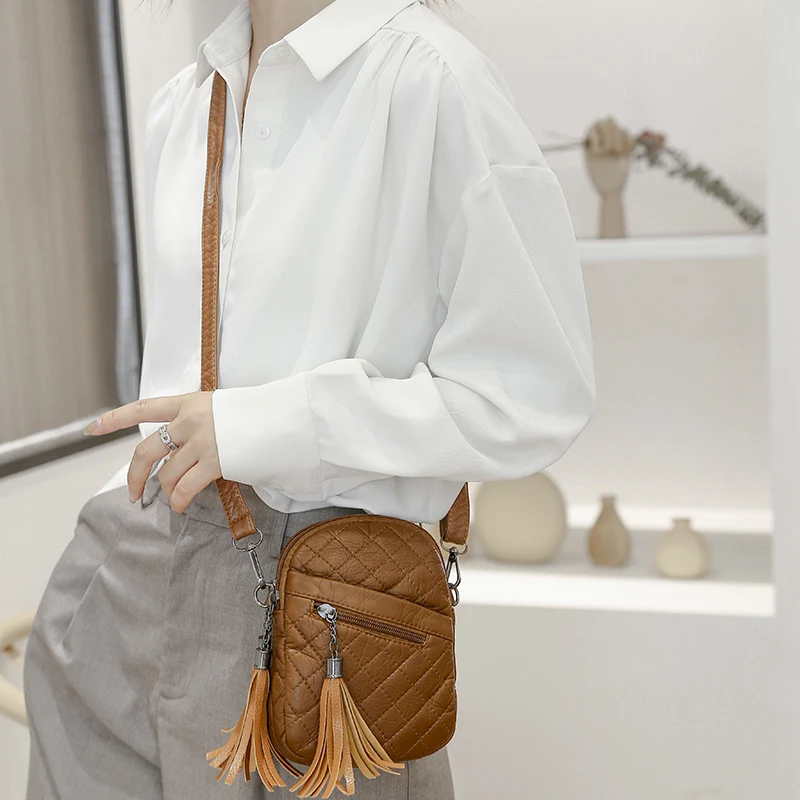 

High Quality Women Shell Shoulder Bag PU Leather Bag Patchwork Messenger Bag Women's Crossbody Bags Phone Wallet