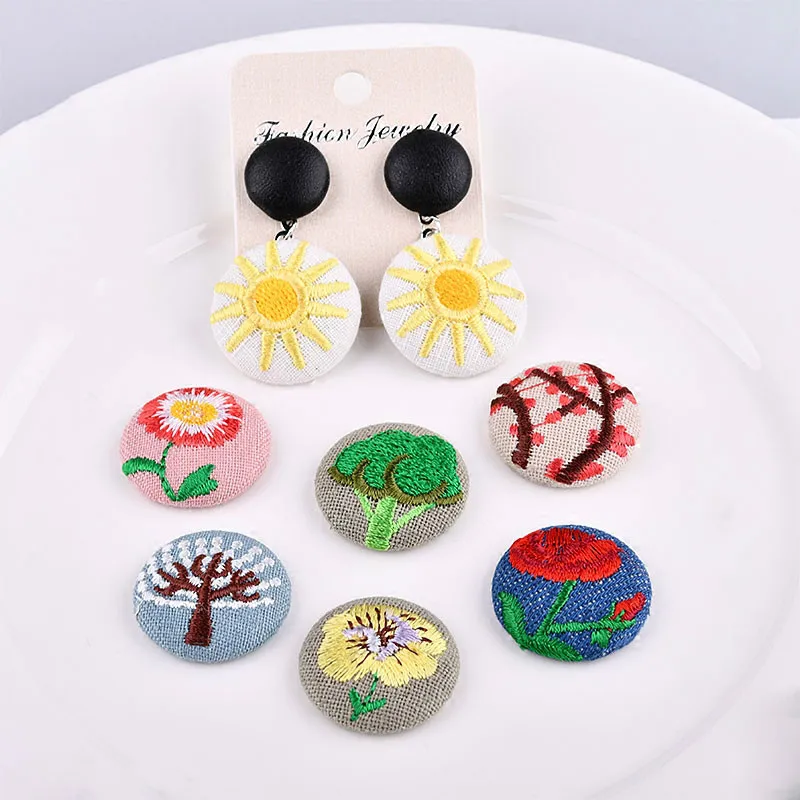 Diy корейские украшения Аксессуары Ретро Этническая ручная вышивка круглая