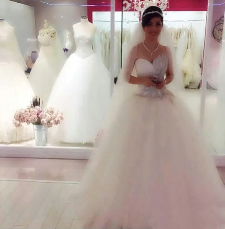 Женское свадебное платье бальное из фатина с блестящими бусинами для матери