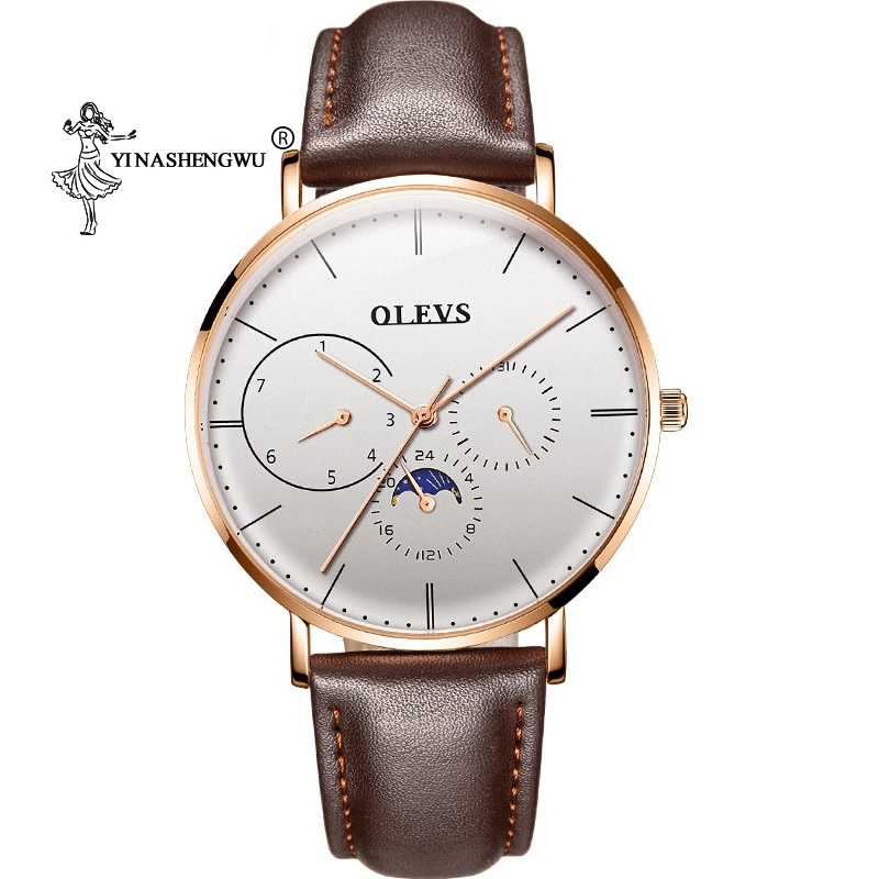 

Hot Selling Top Brand Elegant Business Leather Band Watch Men's Luxury Sports Quartz Men's Watch High Quality Clock Retro Design