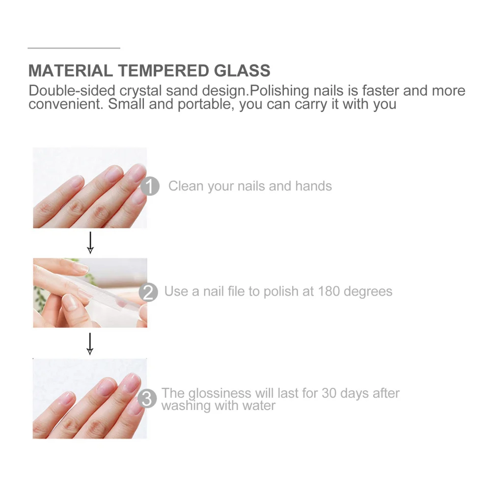 

8pcs Professional Nail Files Glass Double Sided Emery Board Nail Polish Tools
