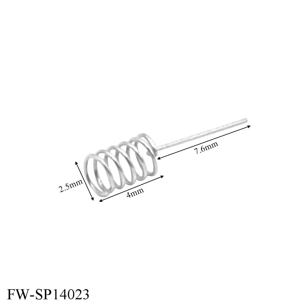 

AAA Contact plate Mini spring contact 50 touch spring 0.3mm wire with O.D 2.5mm*height 4mm for household appliance PCB board