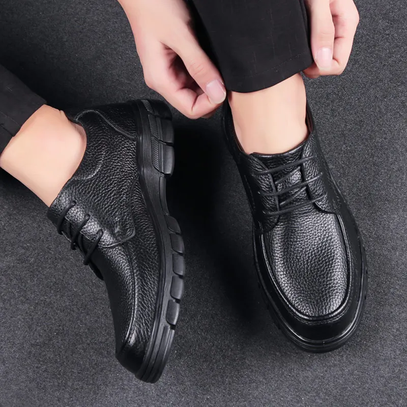

Mens Shoes Genuine Leather Fashion Gents Shoes For Man Anti-slip Breathable Handsome Mens Business Lightweight Large Size 47 48