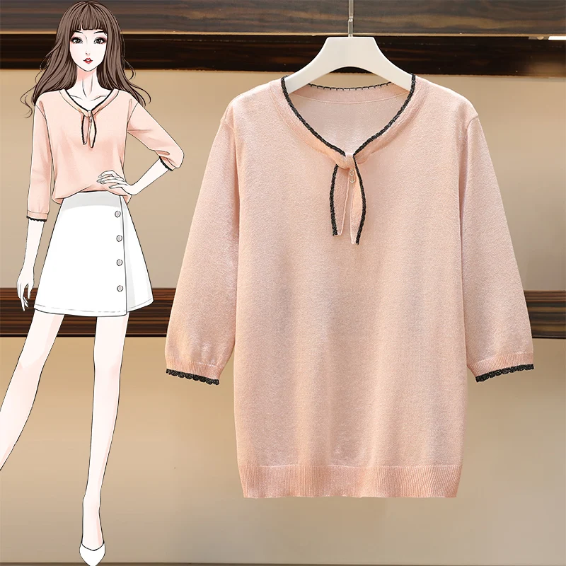 Базовый теплый свитер с люрексом весна-осень женские пуловеры воротником-бантом