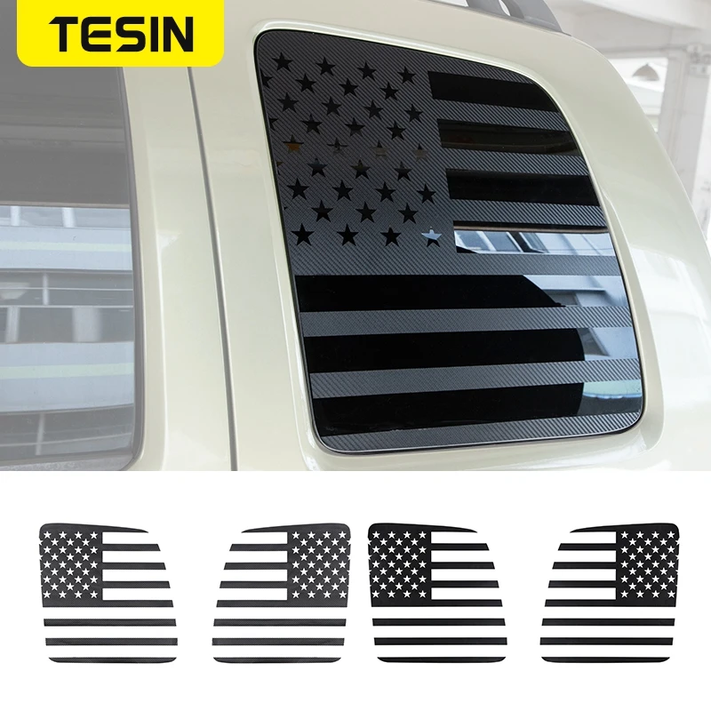 

TESIN Car Rear Window Decoration Stickers USA Flag Decals Exterior Accessories Trim For Jeep Liberty 1999-2007 Car Styling