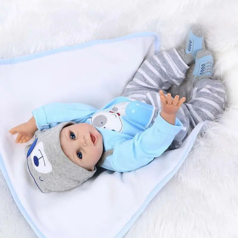 

Кукла реборн 22 дюйма, мягкий силиконовый подарок для новорожденных мальчиков и девочек, ручная работа