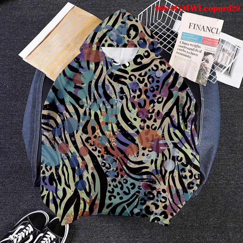 Sexy Leopard 3D Hoodies Women Sweetshirts Aesthetic Clothes Colorful Printed Sweetshirt Vintage Tops Long Sleeve Harajuku Hoody