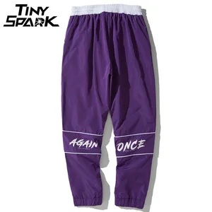 Мужские Простые повседневные штаны для бега, спортивные штаны, Модные фиолетовые брюки в стиле хип-хоп, уличная одежда, черные спортивные штаны Harajuku, новинка весны 2021