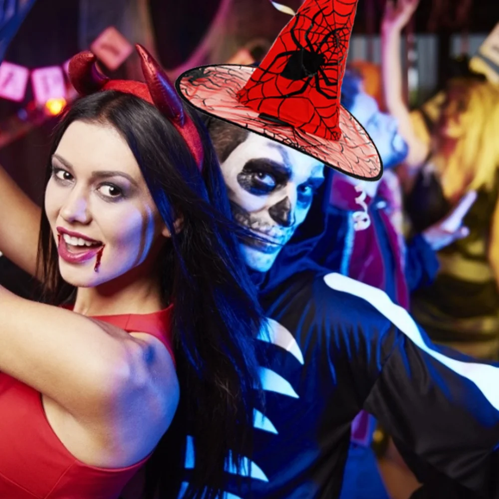 Блестящая шляпа ведьмы на Хэллоуин для взрослых женщин мужчин подростков плохие