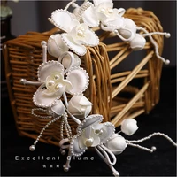 new satin pearl flower soft headband bride wedding headpiece accessories bridal headwear