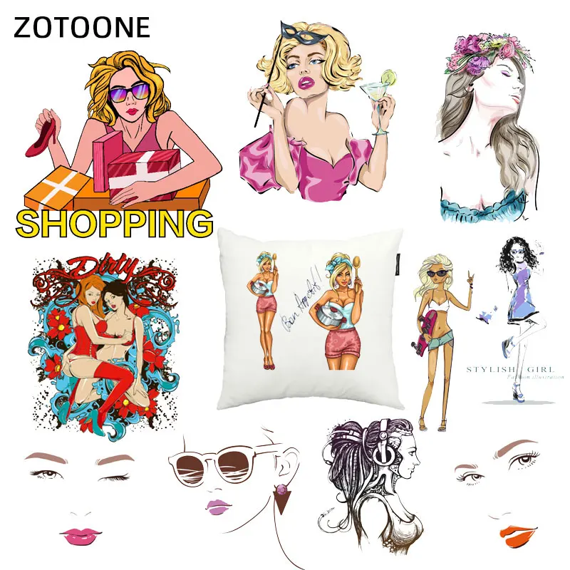 ZOTOONE сексуальные дамские термопереводные наклейки для одежды патчи верхней