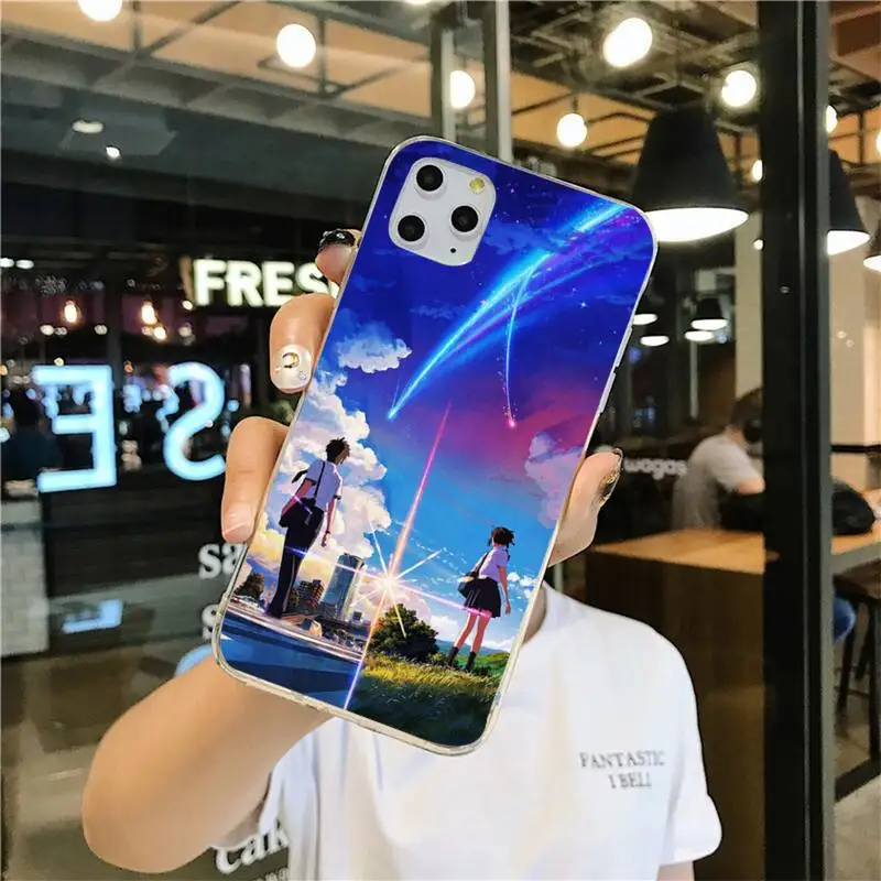 

PENGHUWAN Kiminonawa Your Name Japanese anime Shell Phone Case for iPhone 11 pro XS MAX 8 7 6 6S Plus X 5S SE 2020 XR cover