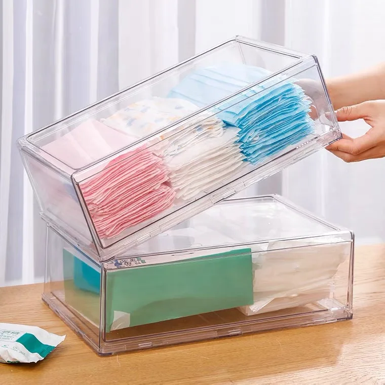

Large Capacity Disposable Mask Storage Case Safe Pollution-Free Mask Holder Face Mask Container Box Surgical Mask Organizer