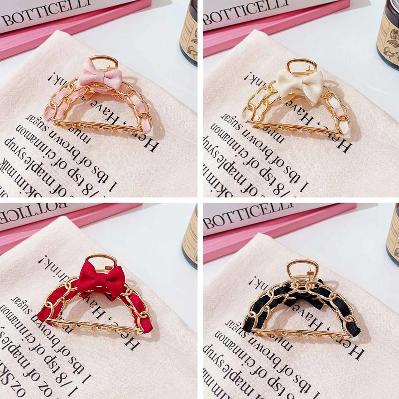 

2021 Women Girls Geometric Hair Claw Clamps Hair Crab Moon Shape Hair Clip Claws Solid Color Accessories Hairpin