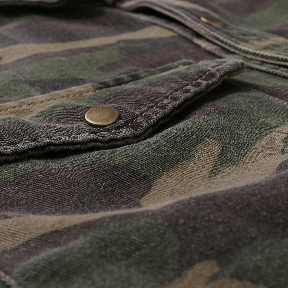 Tactical Combat Shirt Men Cotton Military Camouflage Shirt Clothes Camo Long Sleeve Denim Jeans Shirt
