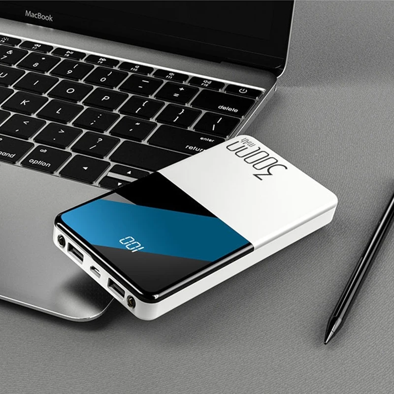 Высокая мощность Power Bank 30000 мАч портативный внешний аккумулятор с фонариком для