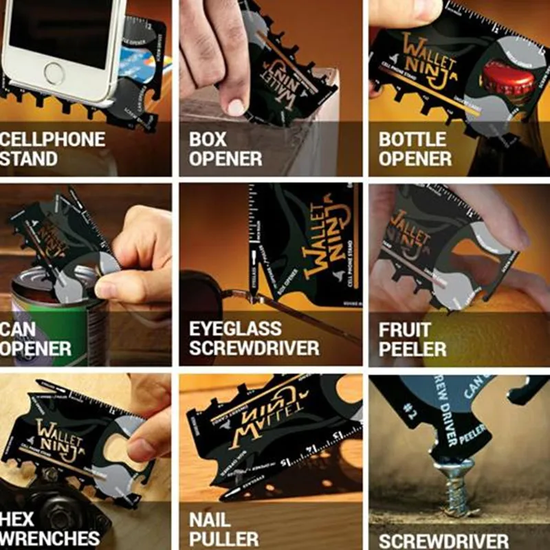 Нержавеющая сталь высокая твердость ниндзя Сабер карта бумажник ручной