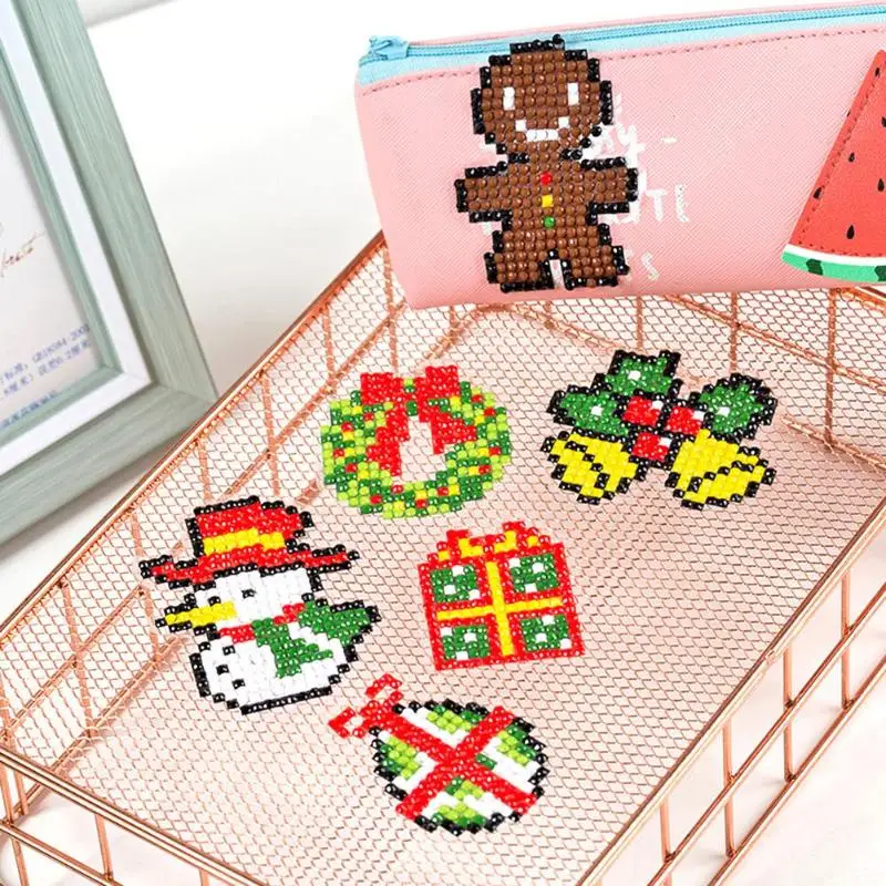 DIY детские круглые алмазные рождественские наклейки Полный Набор алмазной