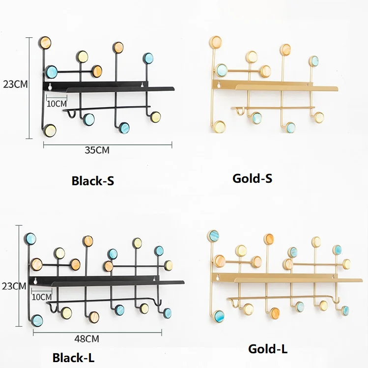 

Creative Shell Wrought Iron Partition Rack Coat Hook Wall Decoration Storage Hook Nordic Light Luxury Bedroom Storage Organizer