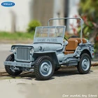 Модель автомобиля WELLY 1:18, модель джипа Уиллиса, из сплава, для бездорожья, в стиле ретро, классическая модель автомобиля, коллекция украшений, подарок