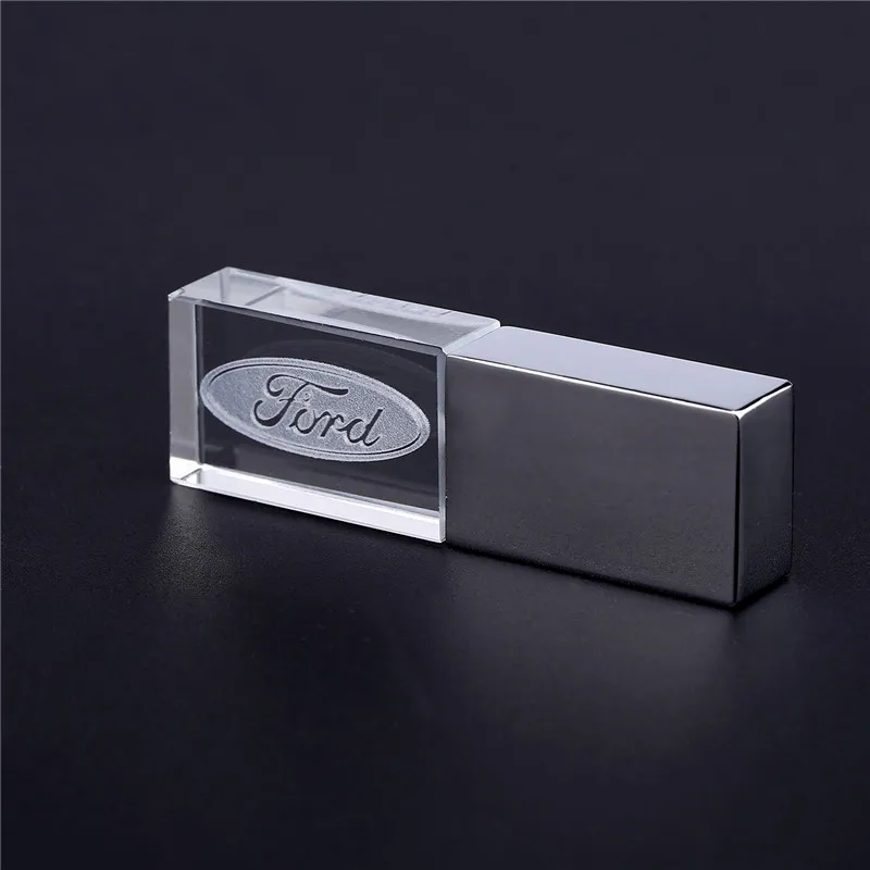 white JASTER Ford crystal+ металл USB флэш накопитель флешки 4 ГБ 8 16 32 64 128 Внешняя память stick u диск - Цвет: white