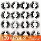 100 парт 25 мм ресницы 3D норковые ресницы ручной работы драматические ресницы норковые ресницы полный объем накладные ресницы для макияжа visofree