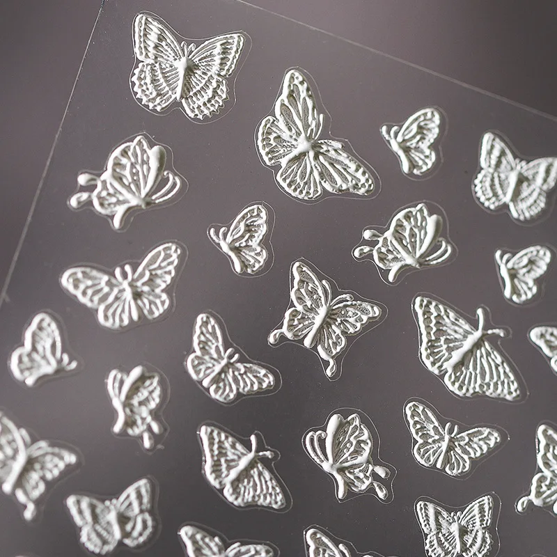 Новинка Выгравированная 5D наклейка для ногтей красивый розовый цвет в форме