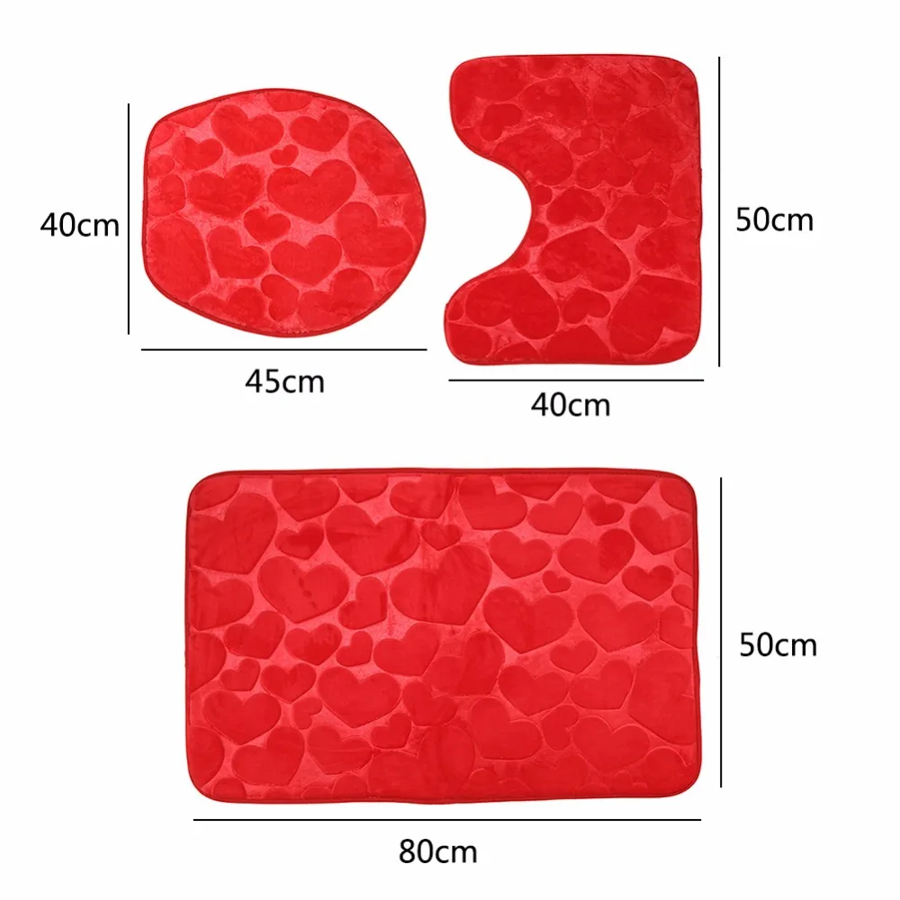 

3Pcs/set Bathroom Mat Set Flannel Anti-Slip Kitchen Bath Mat Carpet Bathroom Toliet Rug Washable Tapete Banheiro