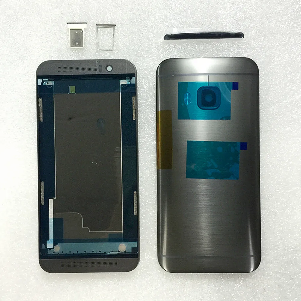 Полный корпус Корпус рамка задняя крышка батарейный чехол для htc One M9 Чехол+ объектив камеры+ ключ для боковой кнопки+ SIM SD лоток