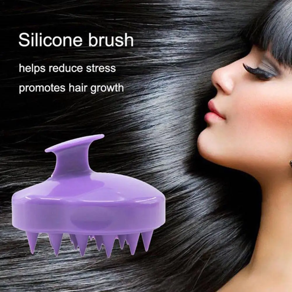 Silicone Shampoo Head Body Scalp Massage Brush Comb Slimming Massage Bath Shampoo Washing Spa Clean Hair Brush Shower Brush K4P8