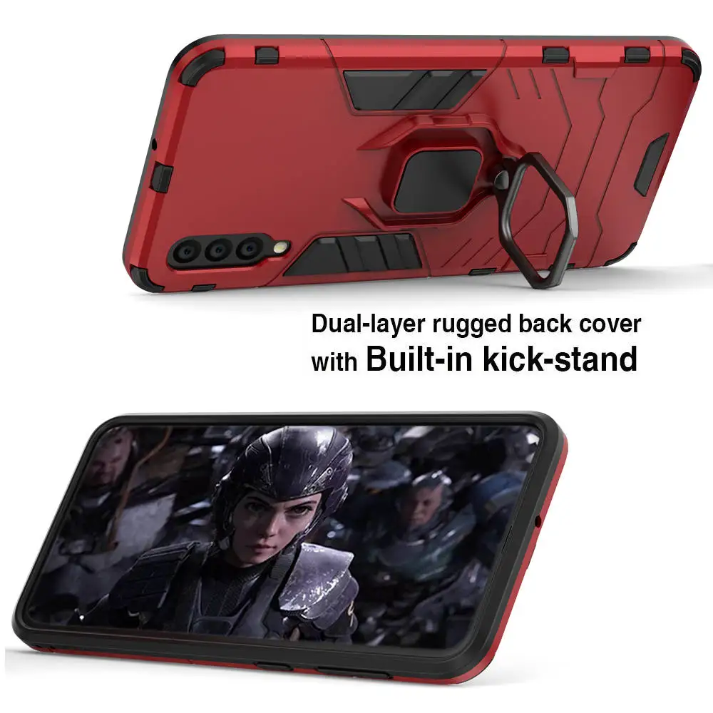 Жесткий кольцо Броня чехол для samsung A10 A20 A30s A40S A50s A60 A70 a70s A80 A90 5G galaxy a7 a9 a8 plus противоударный чехол-накладка
