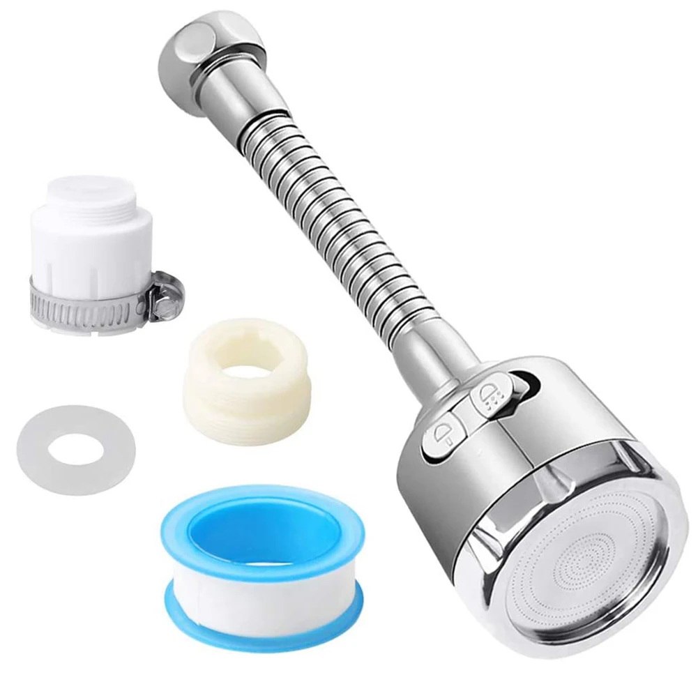 

Faucet Adapter 360 Degree Rotate Stainless Steel Splash-proof Water Saving Sprayer Nozzle Tap Accessories for Kitchen