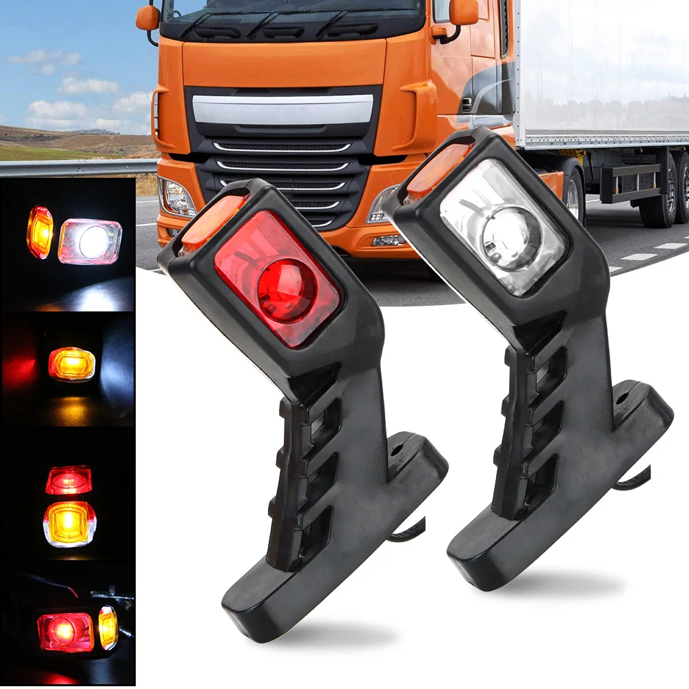 

12V 24V LED Truck Side Marker Lights Trailer Turn Signal Lamps Taillights Position Warning Lorry Heavy Duty Caravan Accessories