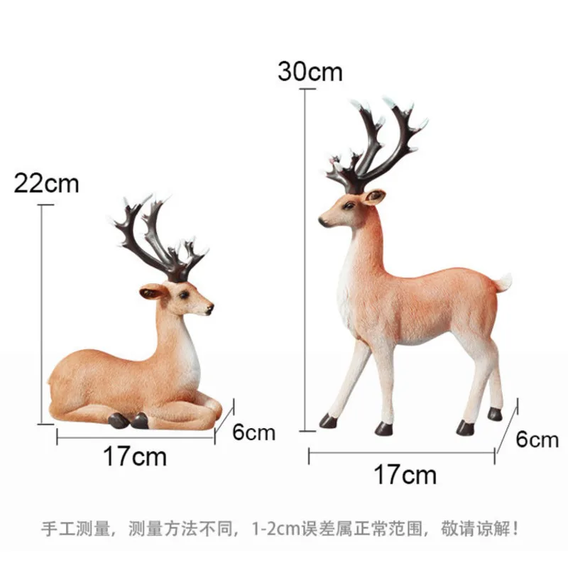 

2pcs Big Size Elk Sculpture Resin Statue Nordic Decor Elk Figurines Modern Decoration Elks Tabletop Ornament Home Decor Statue