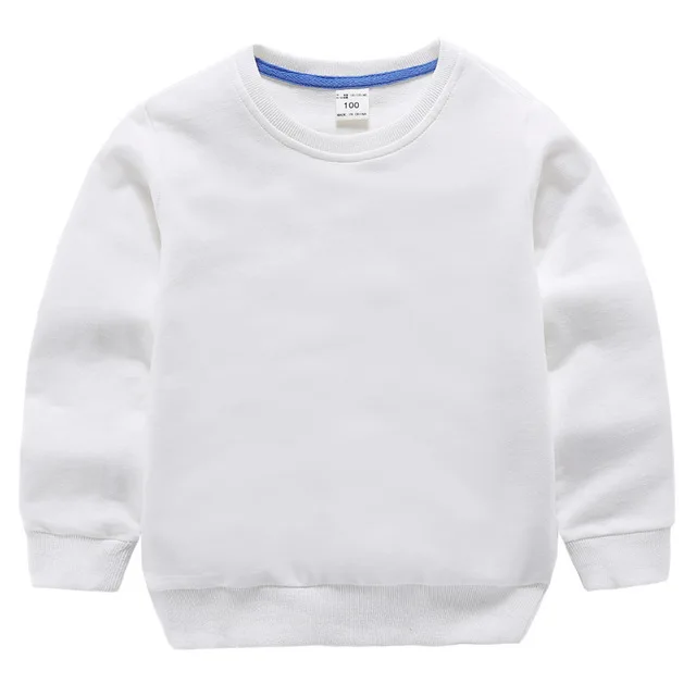 solid white V-TREE рубашки для мальчиков цветная футболка с героями мультфильмов для девочек; хлопковые топы для девочек; детская рубашка детская блузка ярких цветов школьная Толстовка для малышей - Цвет: solid white