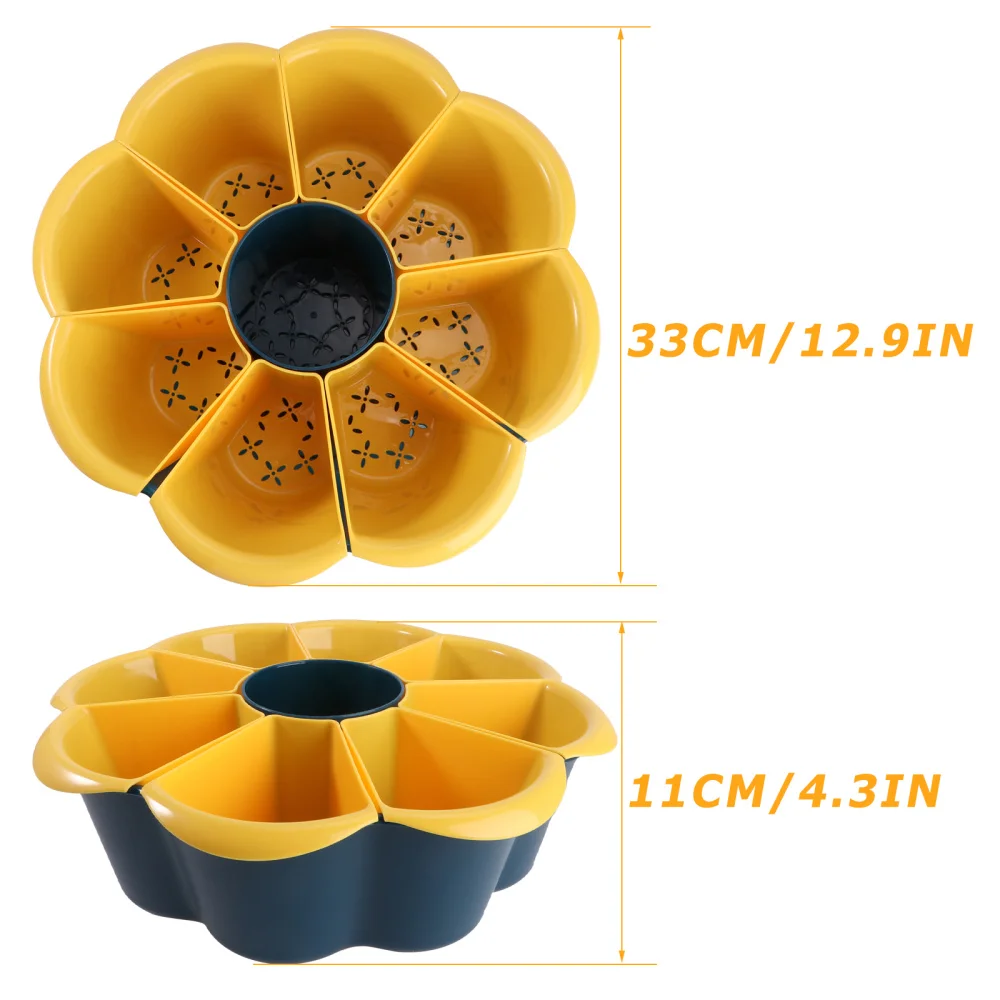 

1Pc Rotating Fruit Platter Home Vegetable Drain Baskets Detachable Fruit Basket